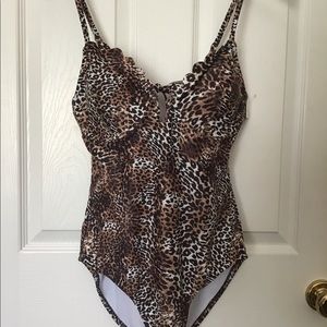 JESSICA SIMPSON BATHING SUIT Animal Leopard NWT